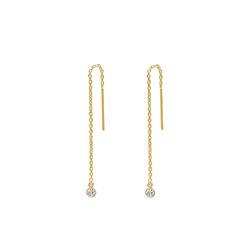 Cercei lungi din aur galben de 14K