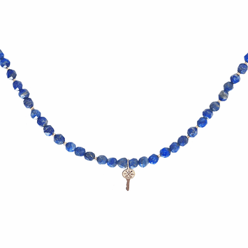 Colier lapis lazuli si pandant - Aur galben de 14K