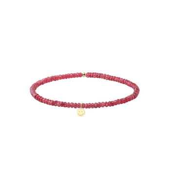 Bratara rubin si pandant smiling face - Aur galben de 14K