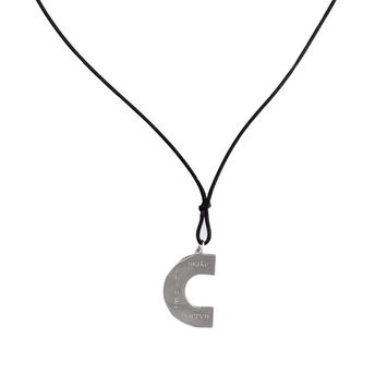 Colier snur pandant - Aur alb 14K