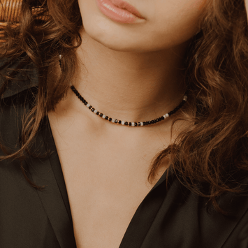 Colier turmalina neagra - Aur galben 14K