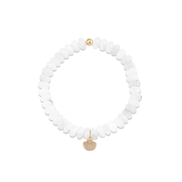 Bratara piatra lunii si pandant scoica - Aur galben de 14K