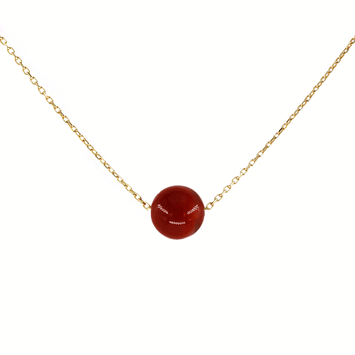 Colier din aur galben 14K si carneol