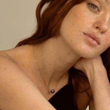 Colier din aur galben 14K si sodalit