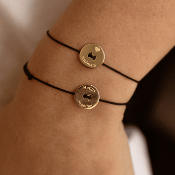 Bratara din aur galben de 14K si pandant soulmate