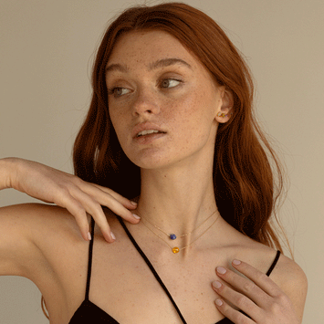 Colier din aur galben 14K si citrin