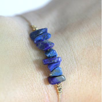 Bratara din aur galben de 14K si lapis