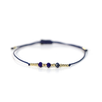 Bratara din aur galben de 14K si Lapis lazuli