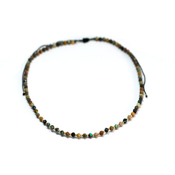 Colier din snur si turcoaz african - Aur galben de 14K