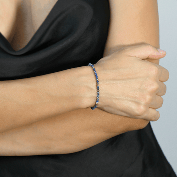 Bratara din aur galben de 14K cu lapis lazuli