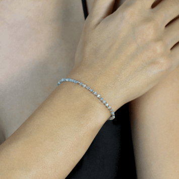 Bratara din aur galben de 14K cu acvamarin