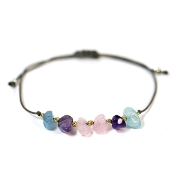 Bratara din aur galben de 14K si mix de pietre semipretioase