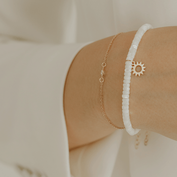 Bratara mother of pearl pandant soare - Aur galben de 14K