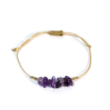 Bratara din aur galben de 14K si ametist