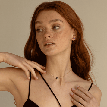 Colier din aur galben 14K si lapis lazuli