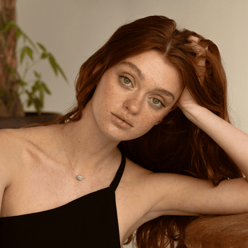 Colier din aur galben 14K si acvamarin