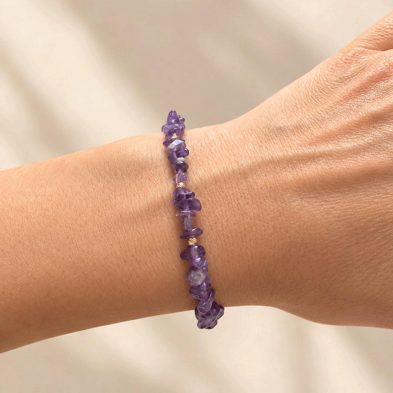 Bratara ametist - Aur galben de 14K
