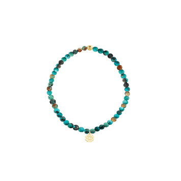 Bratara turcoaz african si pandant evil eye - Aur galben de 14K