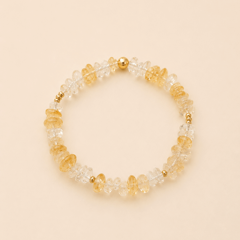 Bratara citrin - Aur galben de 14K