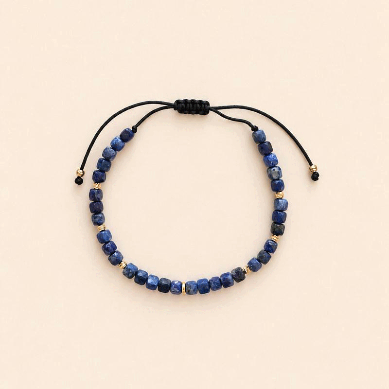 Bratara lapis lazuli - Aur galben de 14K