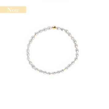 Bratara cu perle de cultura mici - Aur galben de 14K