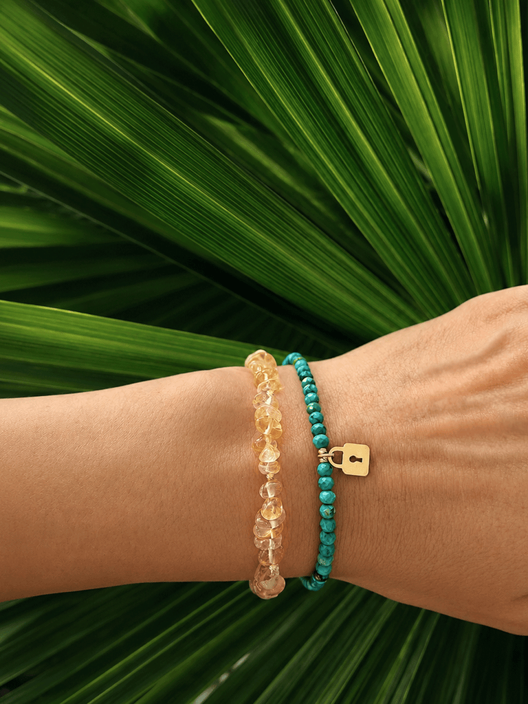 Bratara citrin - Aur galben de 14K
