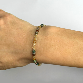 Bratara mix de pietre - Aur galben de 14K