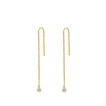 Cercei lungi din aur galben de 14K