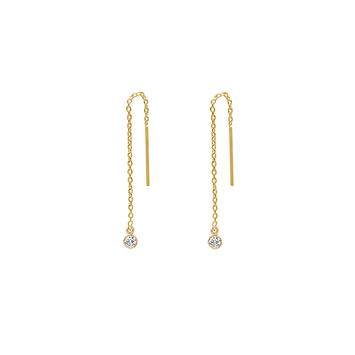 Cercei lungi din aur galben de 14K