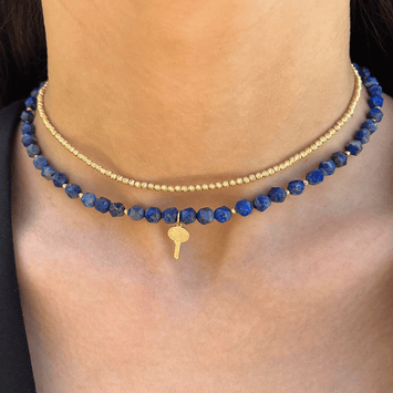 Colier snur si bilute - Aur galben de 14K