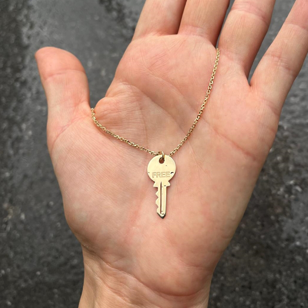 Lant cu pandant cheie - Aur galben de 14K