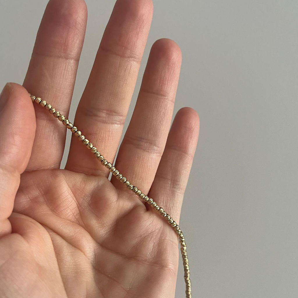 Colier snur si bilute - Aur galben de 14K