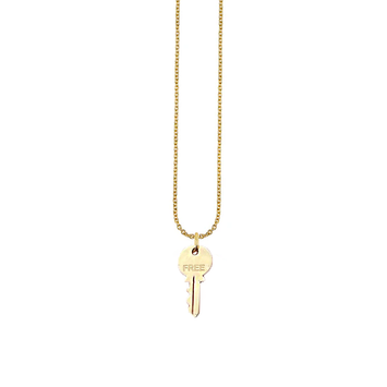 Lant cu pandant cheie - Aur galben de 14K