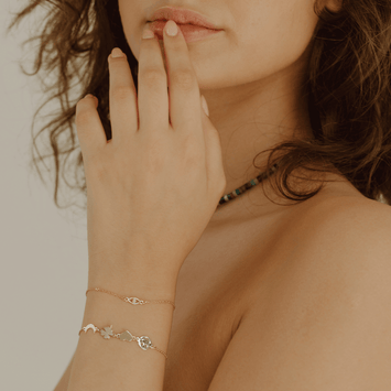 Bratara evil eye - Aur galben de 14K