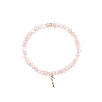 Bratara cuart roz si pandant love - Aur galben de 14K