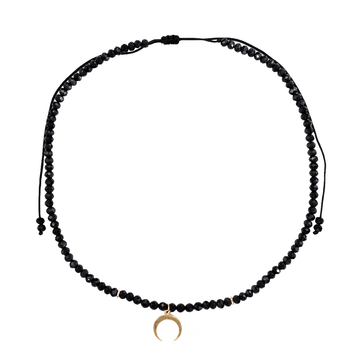 Colier spinel si pandant semiluna - Aur galben 14K