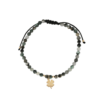 Bratara din aur galben de 14K cu pandant si smarald