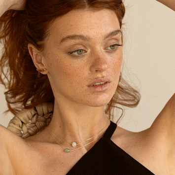 Colier din aur galben 14K si aventurin