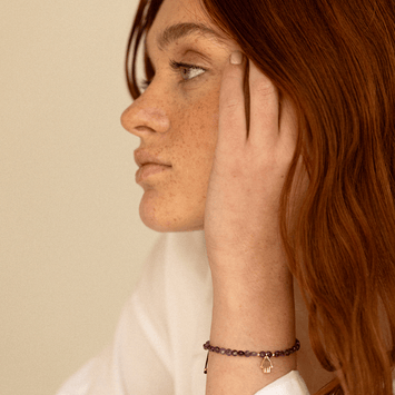 Bratara din aur galben de 14K cu pandant si ametist