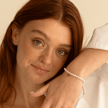 Bratara snur cu piatra lunii si pandant trifoi - Aur galben de 14K