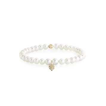 Bratara cu perle de cultura si pandant - Aur galben de 14K