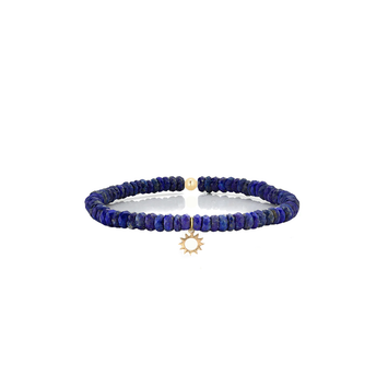 Bratara lapis lazuli si pandant soare - Aur galben de 14K