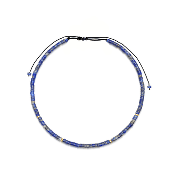 Colier snur lapis lazuli - Aur galben de 14K