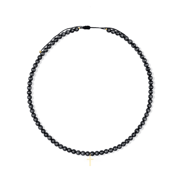 Colier onix si pandant - Aur galben 14K