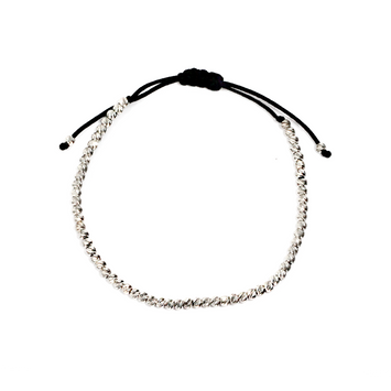 Bratara snur si aur alb de 14K