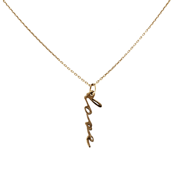 Colier din aur galben de 14K si pandant love