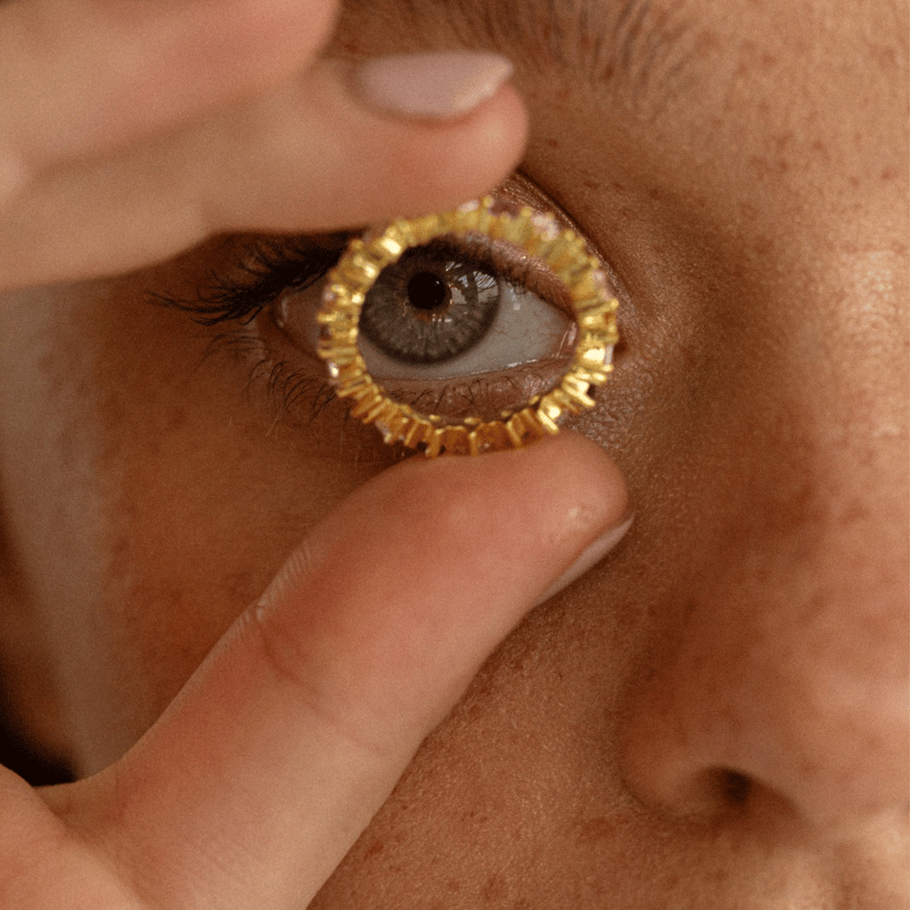 Inel din argint placat cu aur si mix de pietre semipretioase